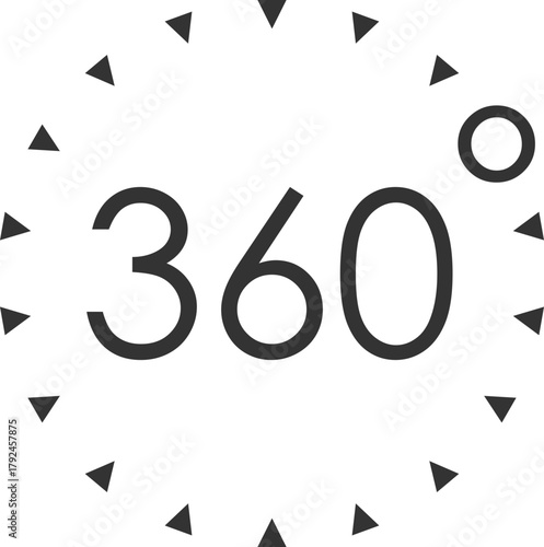 360 degree icon with arrowhead ring