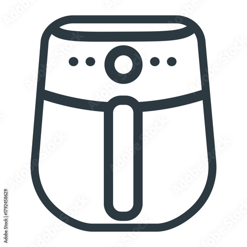 Minimalist modern air fryer kitchen icon.