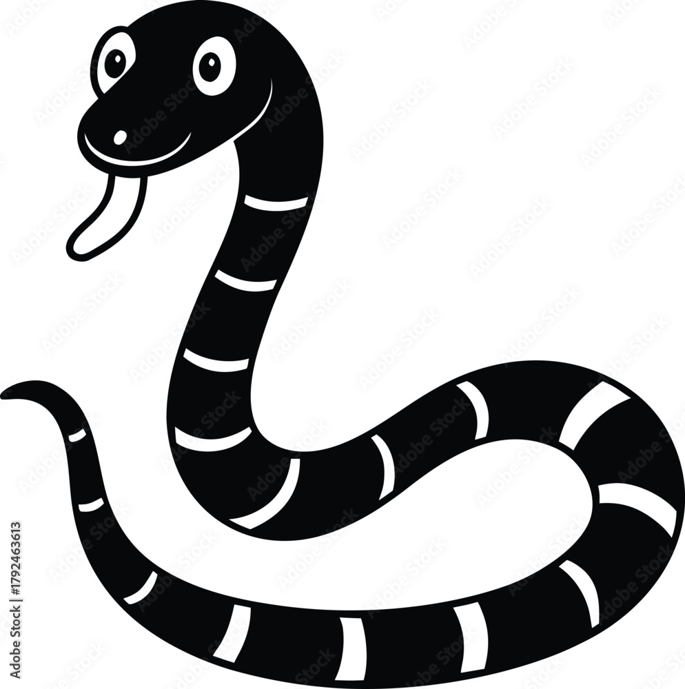 Naklejka premium cute cartoon snake on white background .eps