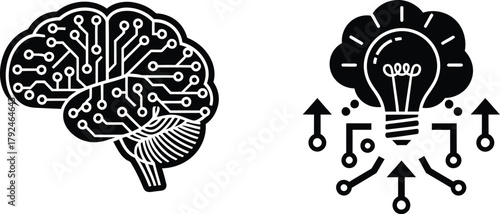 Business Automation AI Icons – Smart Workflow and Productivity Symbols