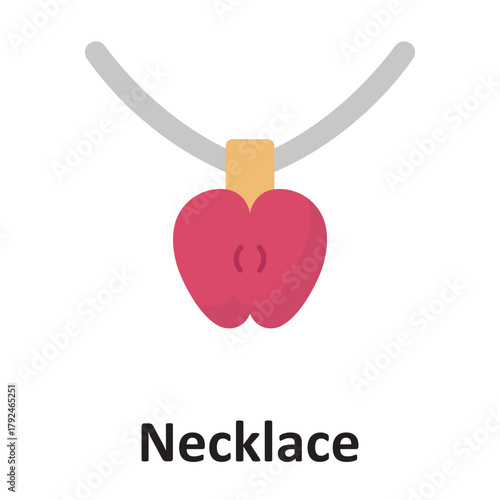 Necklace locket Vector Icon which can easily modify or edit