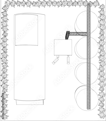 3D illustration of industrial project