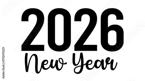 2026 new year animated text arrival, a simple animation design suitable for greetings, social media posts, and promotional videos.