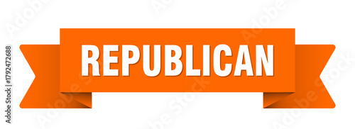 republican ribbon isolated on transparent background. republican ribbon
