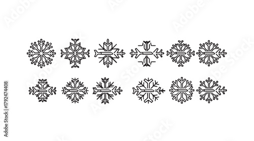 Collection of decorative ornate vintage flourish elements silhouette