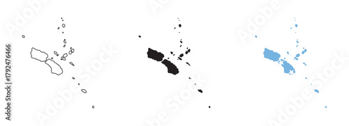 Micronesia map vector with editable country outline, black silhouette and national flag featuring blue field with four white stars for geography, travel, education, and Pacific island