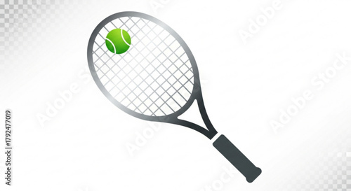 Illustration of a tennis racket with a tennis ball, perfect for sports and recreational themed projects
