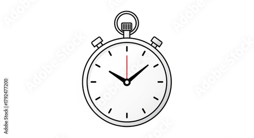 Stopwatch illustration, a symbol of time management, deadlines, and measuring duration in sports and projects