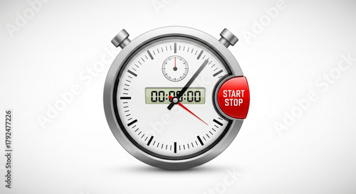 Stopwatch illustration, a symbol of time management, deadlines, and measuring duration in sports and projects