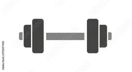 A black and gray dumbbell, a simple and clean icon for fitness, gym, and weightlifting related designs