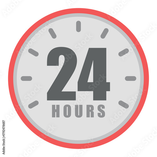 24 Hours Icon Symbol Template – Flat Time Service Vector Design