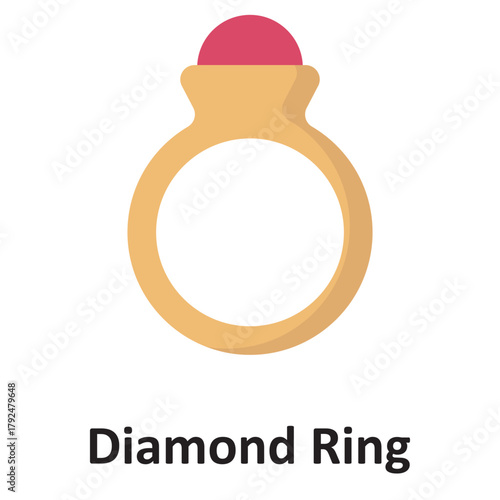 Diamond Ring Vector Icon which can easily modify or edit