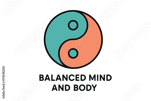Yin yang symbol represents balanced mind body and spirit harmony