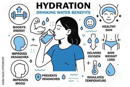 Woman drinking water benefits of hydration for health and weight loss