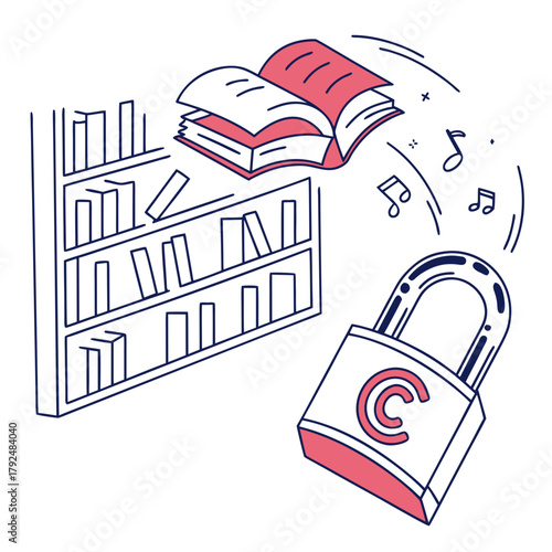 Books and Copyright: Symbol of knowledge and intellectual property