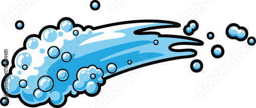 Pixel Art Water Stream With Bubbles Motion Effect Aqua Splash