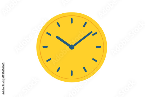 Simple yellow analog clock face showing time management and deadline concepts