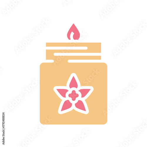 aroma candle black line icon. Vector isolated element