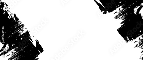 Vector black and white with grunge style, Abstract black and white brush strokes on a canvas with Black ink texture
