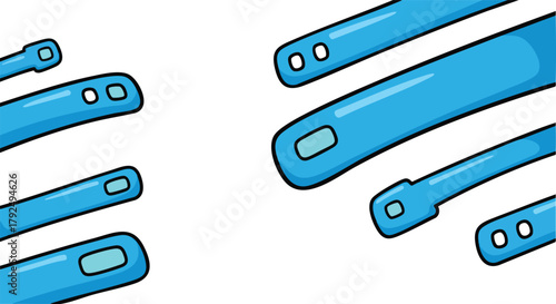 Close Up Of Blue Sewing Needles Against White Background With Motion Blur Effect