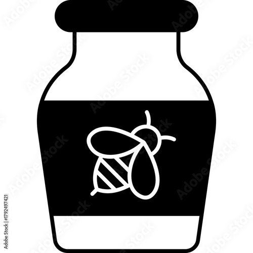 Honey Icon Glyph Design, Sweet Food and Natural Product Symbol