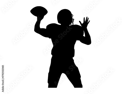 a silhouette of a football player catching a ballathletic, ball, black, catch, football player, hand, man, play, profile, throw, woman 