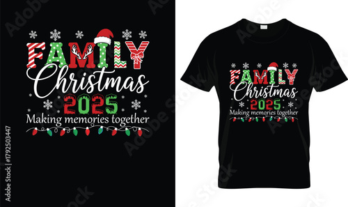 Family Christmas 2025 Matching Shirts – Making Memories Together Holiday Outfit, Cute Family Xmas Lights Santa Hat Tee for Parents Kids Couples, Festive Coordinated Christmas Pajama Party Top