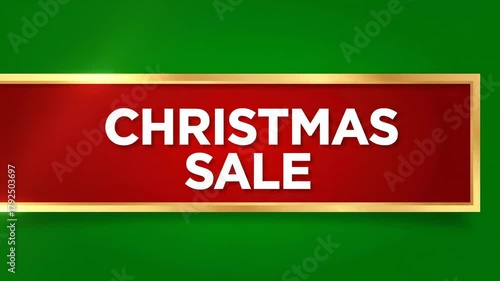 Christmas Sale Banner with Gold Frame and Light Sweep Animation