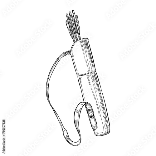 arrow quiver vector line art hand drawn illustration