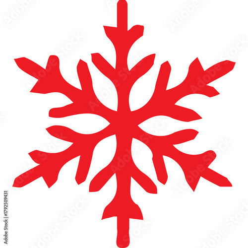 red christmas snowflake - Red Snowflake Silhouette Illustration