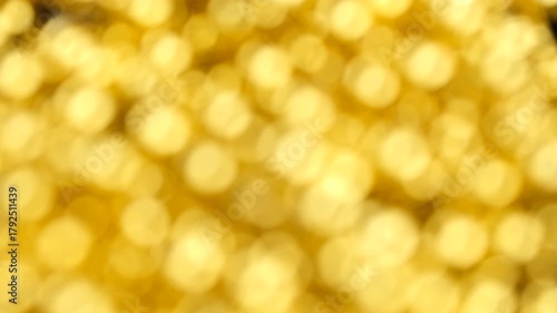 Christmas lights holiday background of yellow garlands. Yellow Blur, bokeh for your design