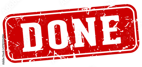 done rectangular sign. done stamp