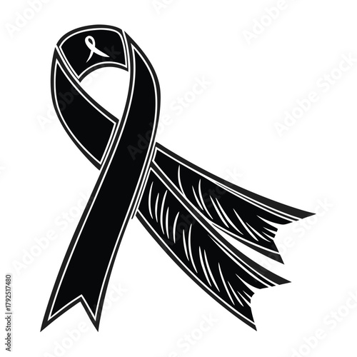 Black Awareness Ribbon, Mourning, Remembrance