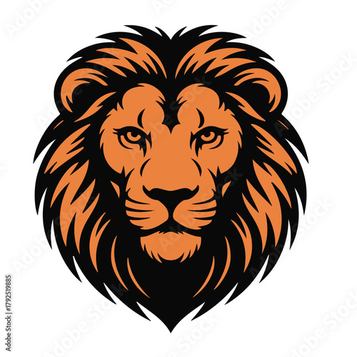 tiger head vector.  Isolated predator illustration, Mascot silhouette of wild animal,
