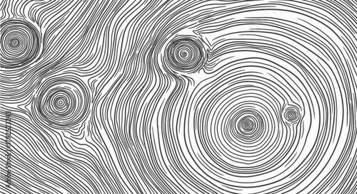 Abstract swirling lines forming circular patterns and vortex shapes.