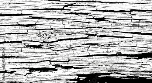 Cracked White Wood Texture: Close-Up of Weathered Wooden Surface.