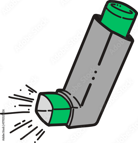asthma inhaler vector illustration in white. Vector image of an inhaler. 