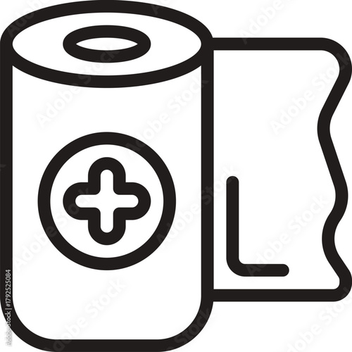 vector illustration of a bandage tap. bandage tap outline. Gauze icon. Sterile gauze icons in trendy flat style. Icon design, logo, app, UI. Vector illustration
