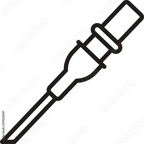catheter outline. Catheter vector icon. Medical sign. Medical IV line component with a needle on white background.