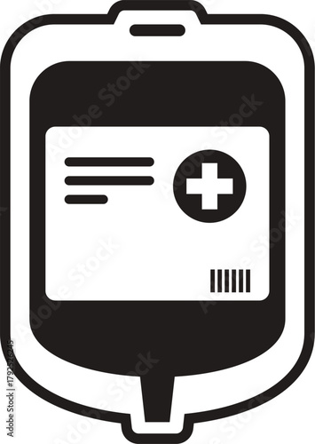 Vector of blood bag. infusion or intravenous (IV) therapy. Donate blood isolated on white vector. Blood transfusion icon vector. 