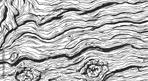 Detailed Close-up Texture of Aged Wood Grain.