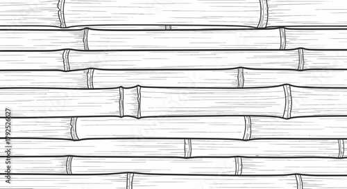 Hand Drawn Bamboo Wall Texture Pattern.
