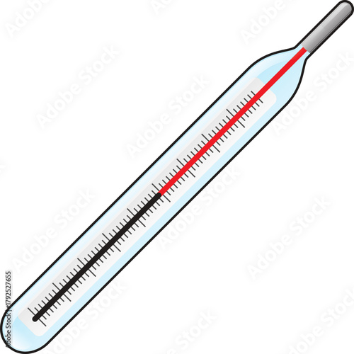 Vector of Medical Thermometer. Icon of Medical thermometers for determining the temperature of the human body. 