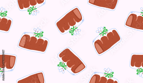 Cute bakery pattern background vector design