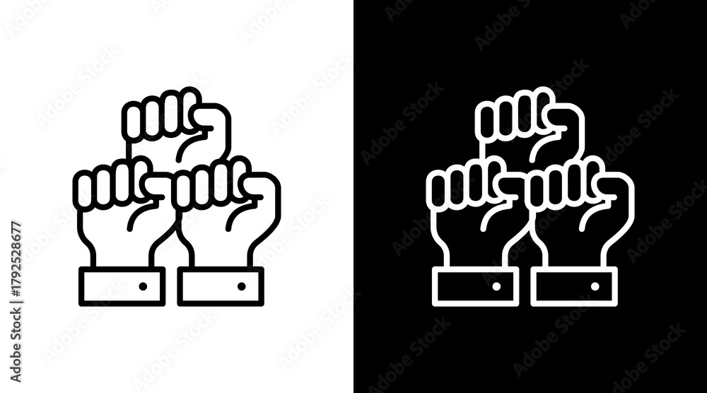 Obraz premium Racial Justice White Icon Set Design