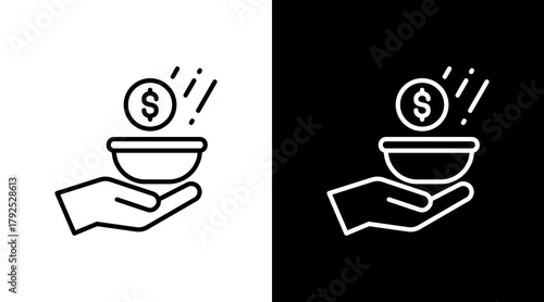 Poverty  White Icon Set Design