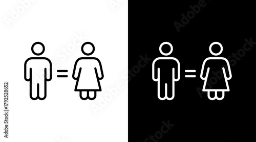 Gender Equality  White Icon Set Design