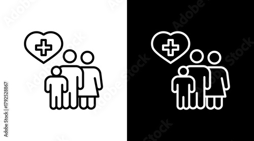 Public Health  White Icon Set Design