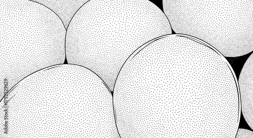 Abstract Close Up Of White Spheres In A Row.