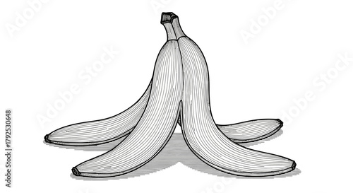 Banana Peel Illustration: A Slippery Situation.